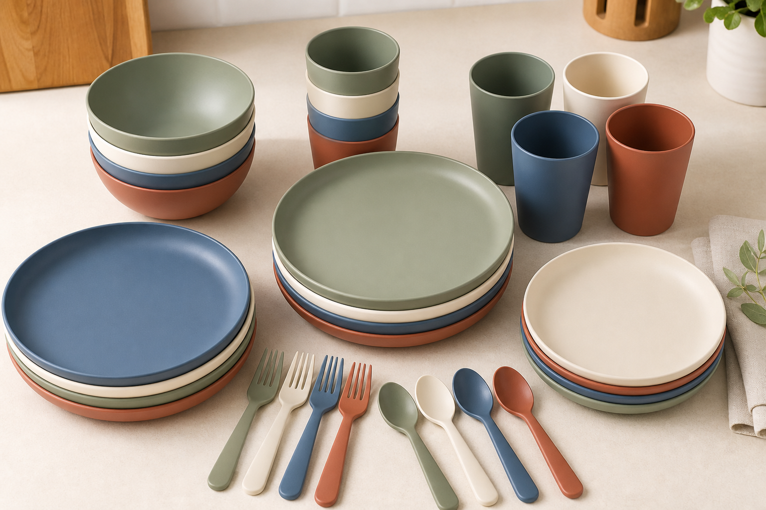 Plastic tableware set
